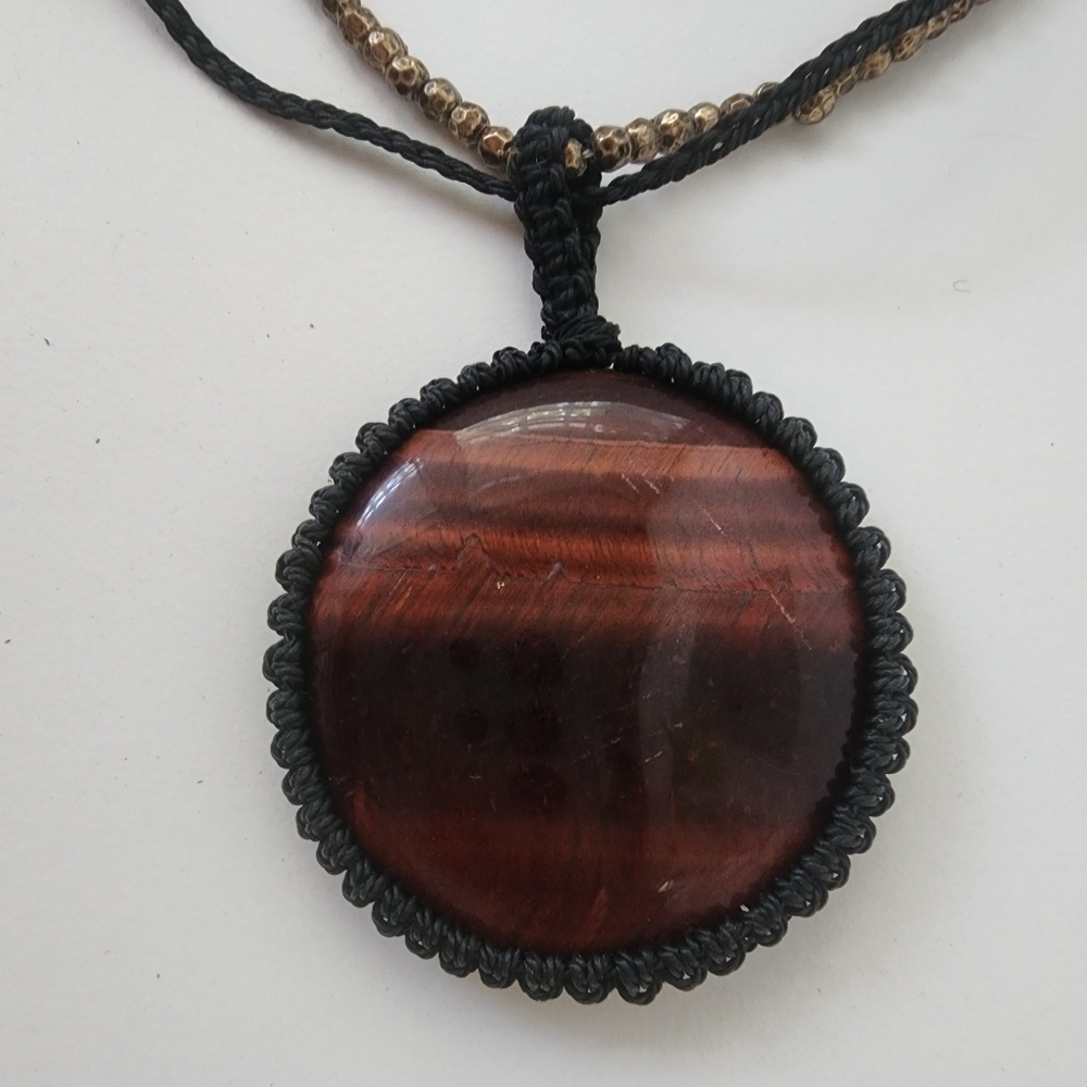 NWT Free People Brandy Pendant Necklace Black Brow Gold - Picture 5 of 8